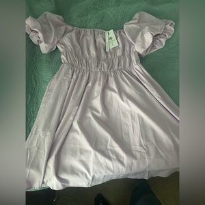 Bubble sleeve lavender dress